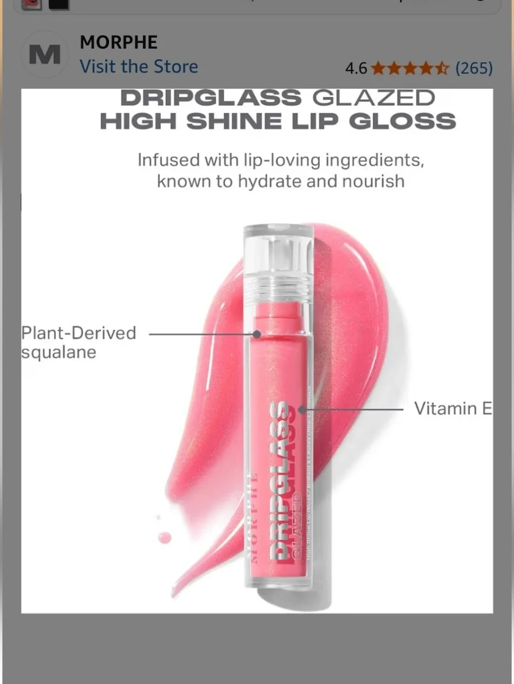 BNIB Morphe Dripglass Glazed High Shine Lip Gloss - Nude Gleam (New)